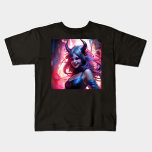 Cute Devil Girl Kids T-Shirt